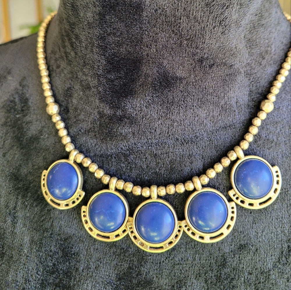Lucky Brand Lapis and Beaded Necklace